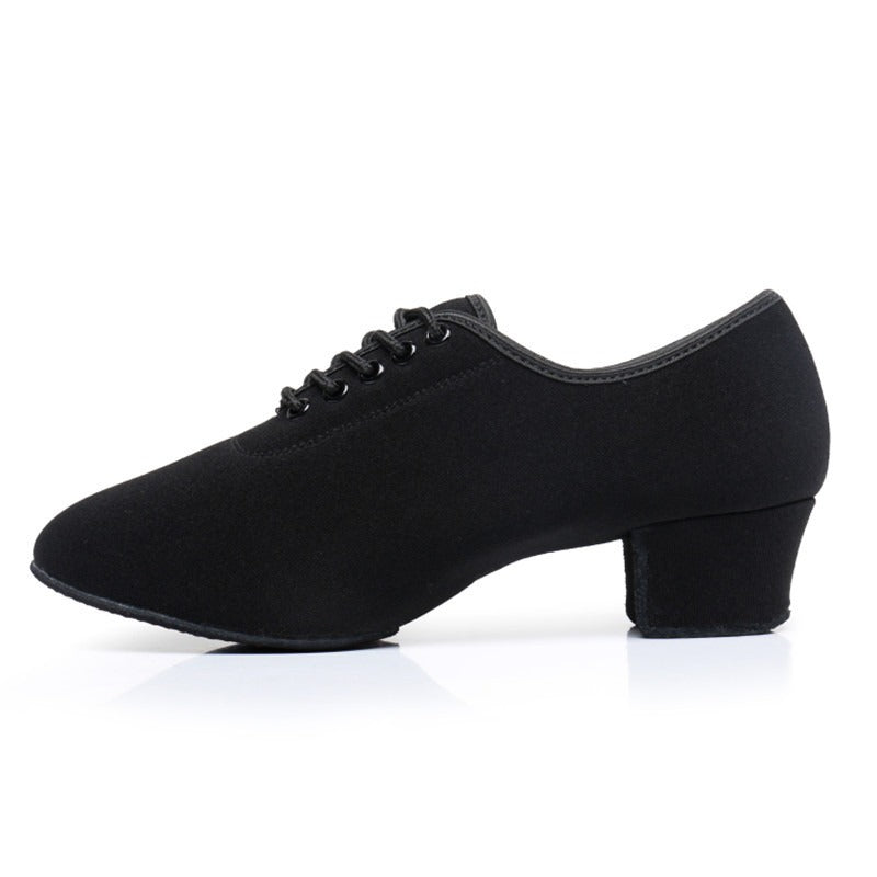 Herren-Latein-Tanzschuhe aus Oxford-Stoff mit zwei Sohlen, hochhackige Tanzschuhe für Jungen, Gesellschaftstanzschuhe