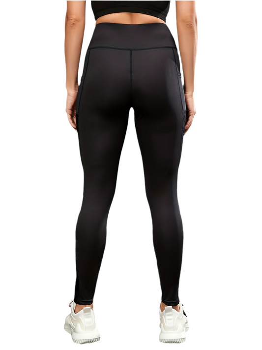 Women's High-Waist Yoga Leggings with Breathable Mesh Panels - Stretchy, Butt-Lifting Workout Pants for Running & Fitness, Running Pants, Mesh Patching