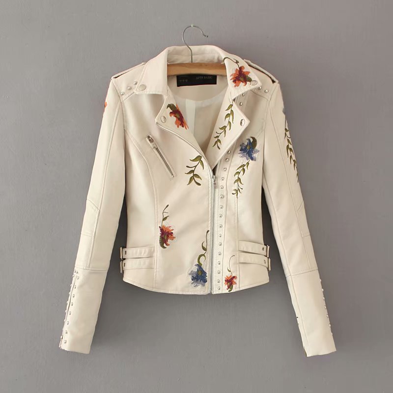 Women’s Embroidered & Studded Leather Jacket