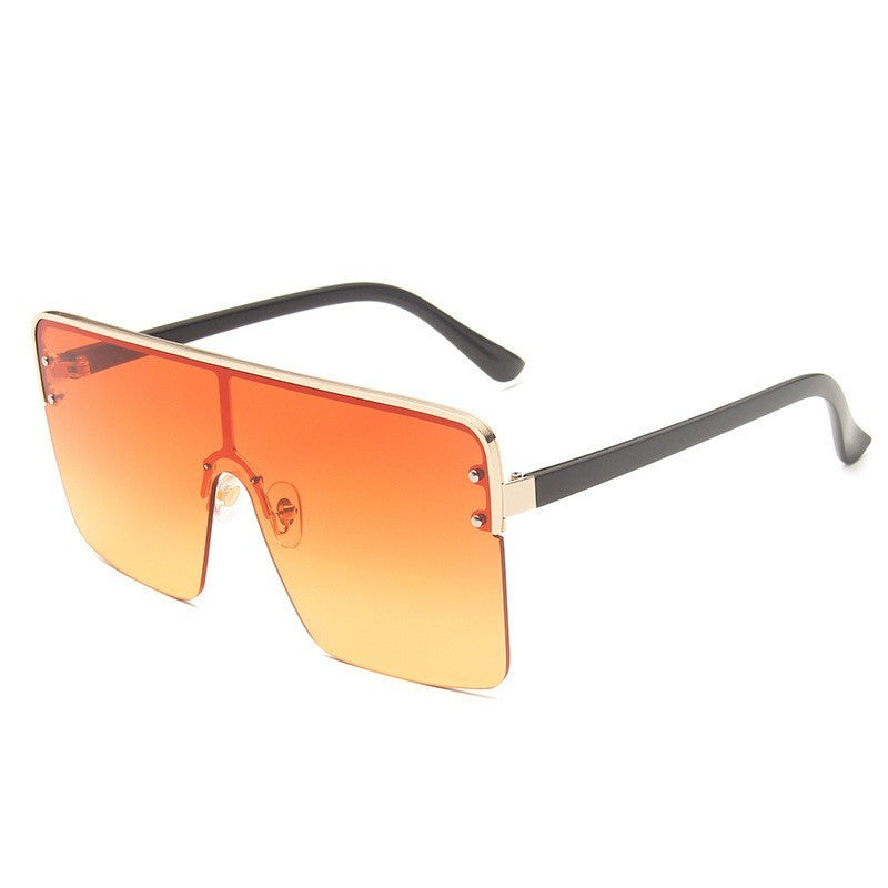 Fashion Big Frame Trend Metal Gradient Color All-in-one Sunglasses