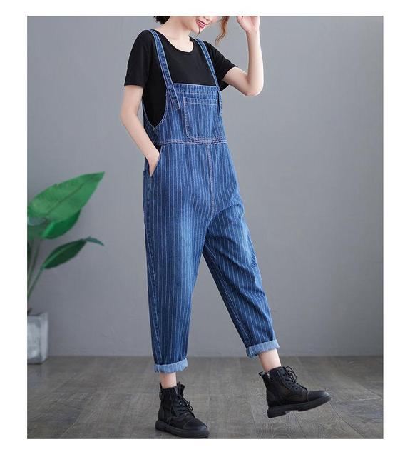 Denim-Overall mit Kunstnähten