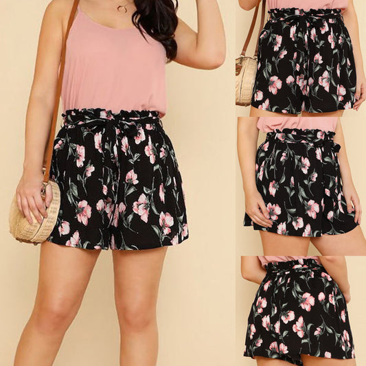 Women's printed wide-leg shorts