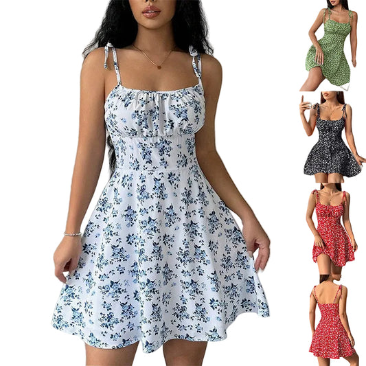 Floral Print A-Line Summer Dress for Women