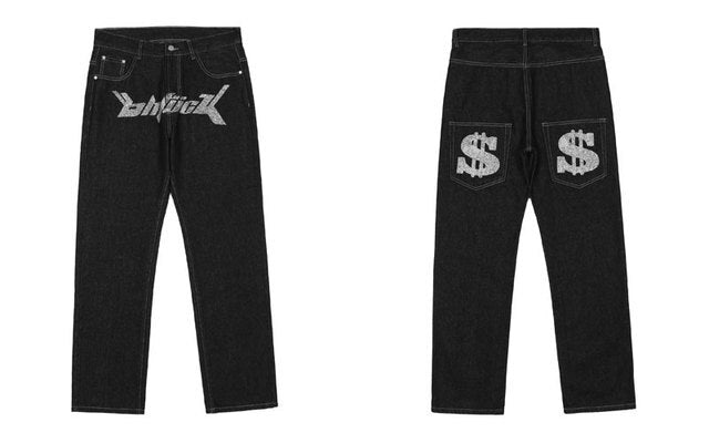 Lässige, lockere schwarze Hose für Herren