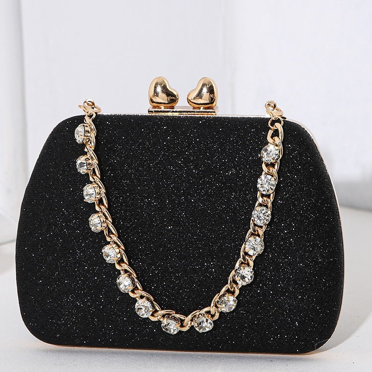 Diamond Chain Rhinestone Mini Square Bag