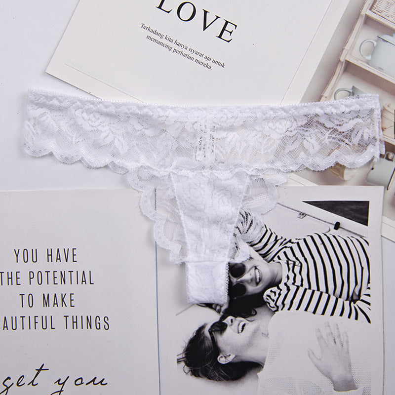 Women’s Cozy Lace G-String Thong & Briefs – Adjustable Lingerie Underwear