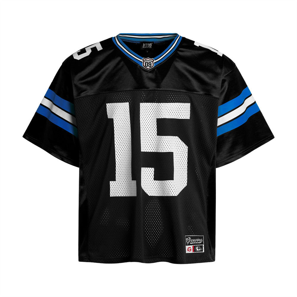 Mesh patchwork short sleeved T-shirt