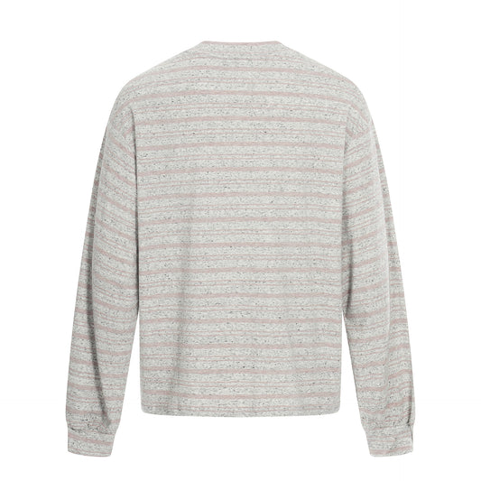 Casual Striped Long Sleeve T-Shirt with Letter Print