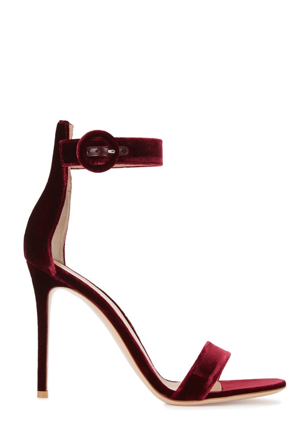 Chic One Strap Velvet Block Heel Sandals for Women