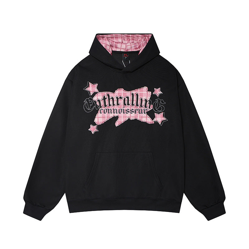 Street Style Color-Block Patch Hoodie Sweatshirt