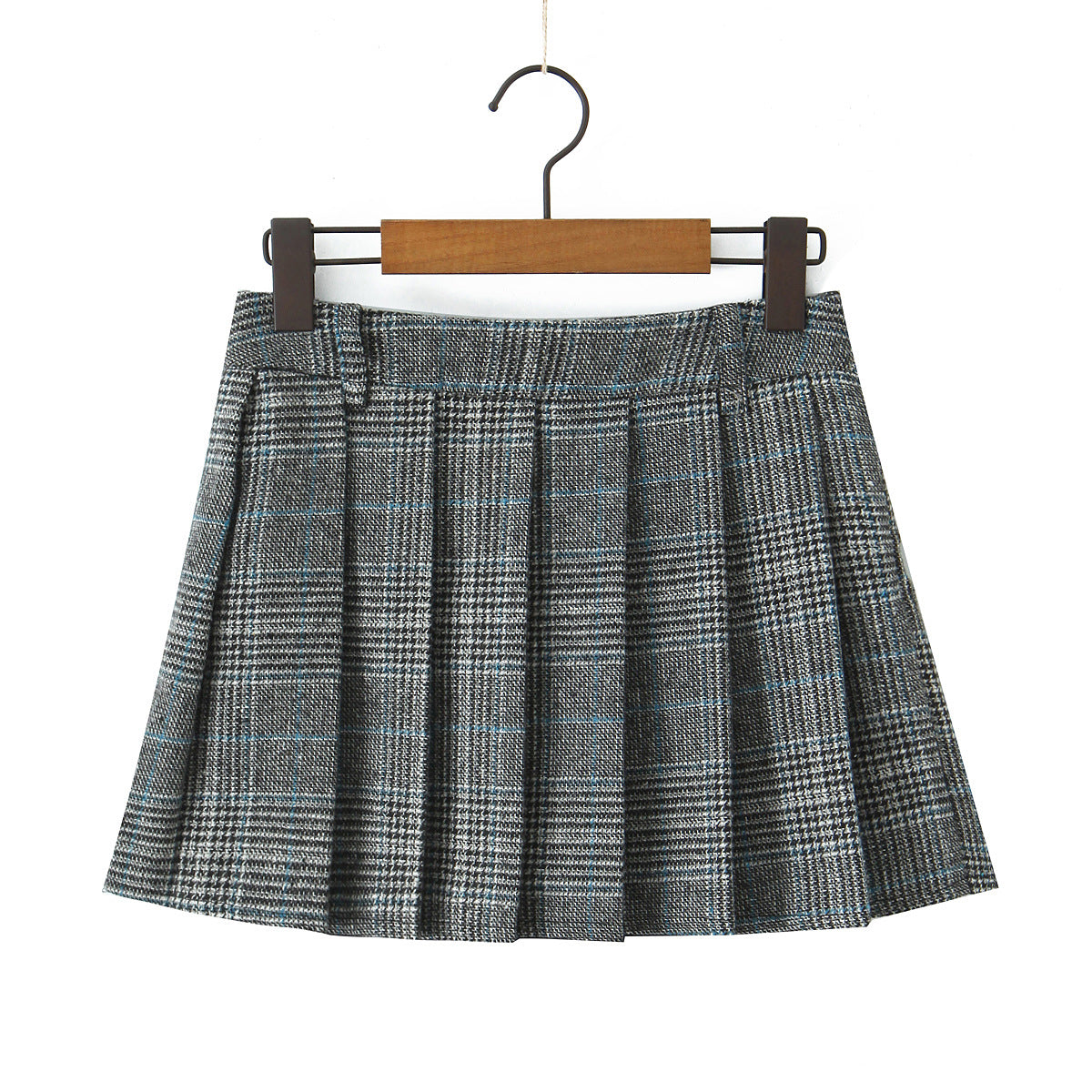 Women’s Casual Plaid Pleated Skirt – Lined High-Waist Mini Skirt for Everyday Style