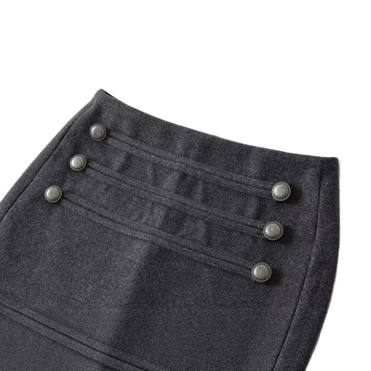 Elegant Button Accent Bodycon Skirt