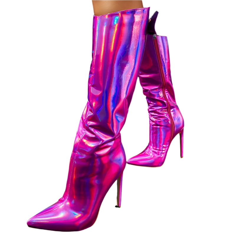 European and American Bright Boots 2022 New Pointed Toe High-heeled Women's Boots 35-42-8