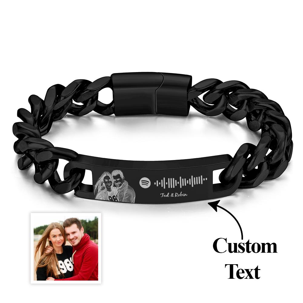 Personalisiertes Spotify-Code-Armband mit Ihrem Foto, das perfekte Jubiläumsgeschenk für ihn
