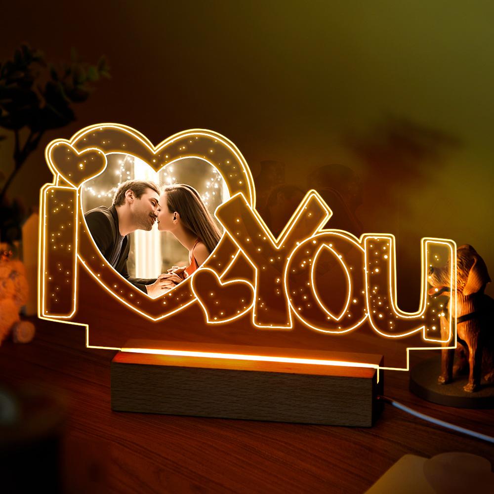 Benutzerdefinierte Acryl Lampe personalisierte Ich liebe dich Foto Nachtlicht