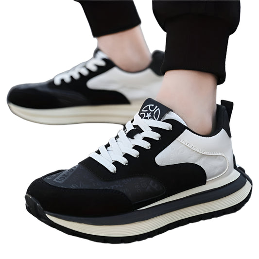 Comfortable Men's Casual Lace-Up with Embossed "TEAM" Design Sneakers