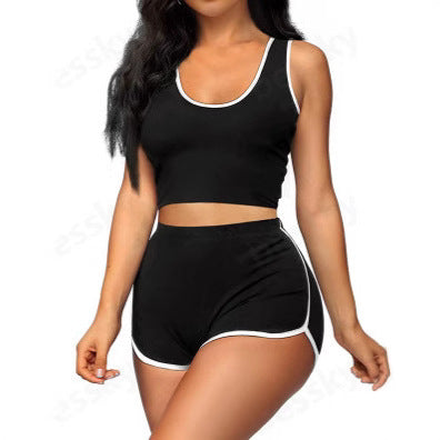 Women's Fashion Casual Multicolor Sports Shorts Suit