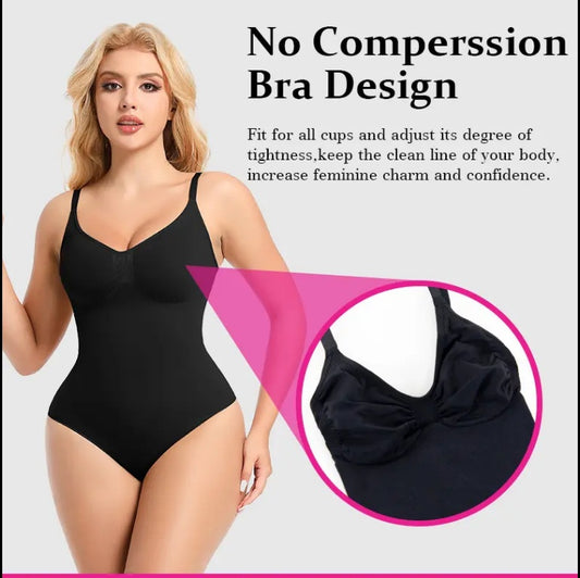 Seamless One Piece Bodyshaper Ladies Shape-wear Swimsuit Solid Color Stretch Full Bust Nylon Spandex Bodyshaper For Woman
