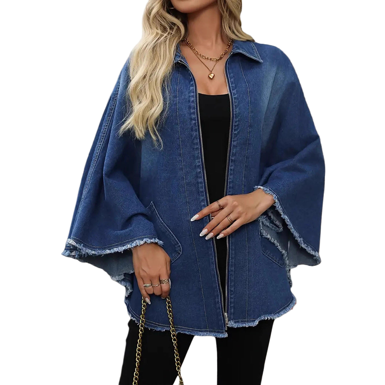 Women’s Fashion Loose Lapel Batwing-Sleeve Jacket Coat – Chic & Effortless Outerwear