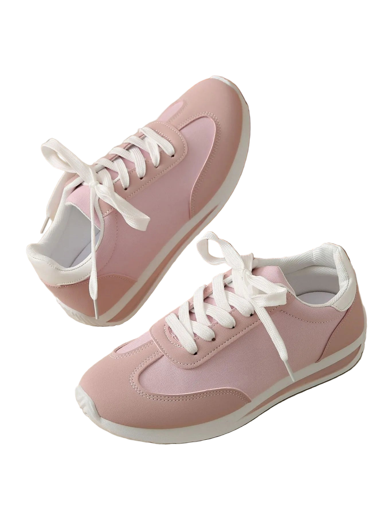 Round Toe Lace Up Sneakers – Classic Casual Comfort Shoes for Women