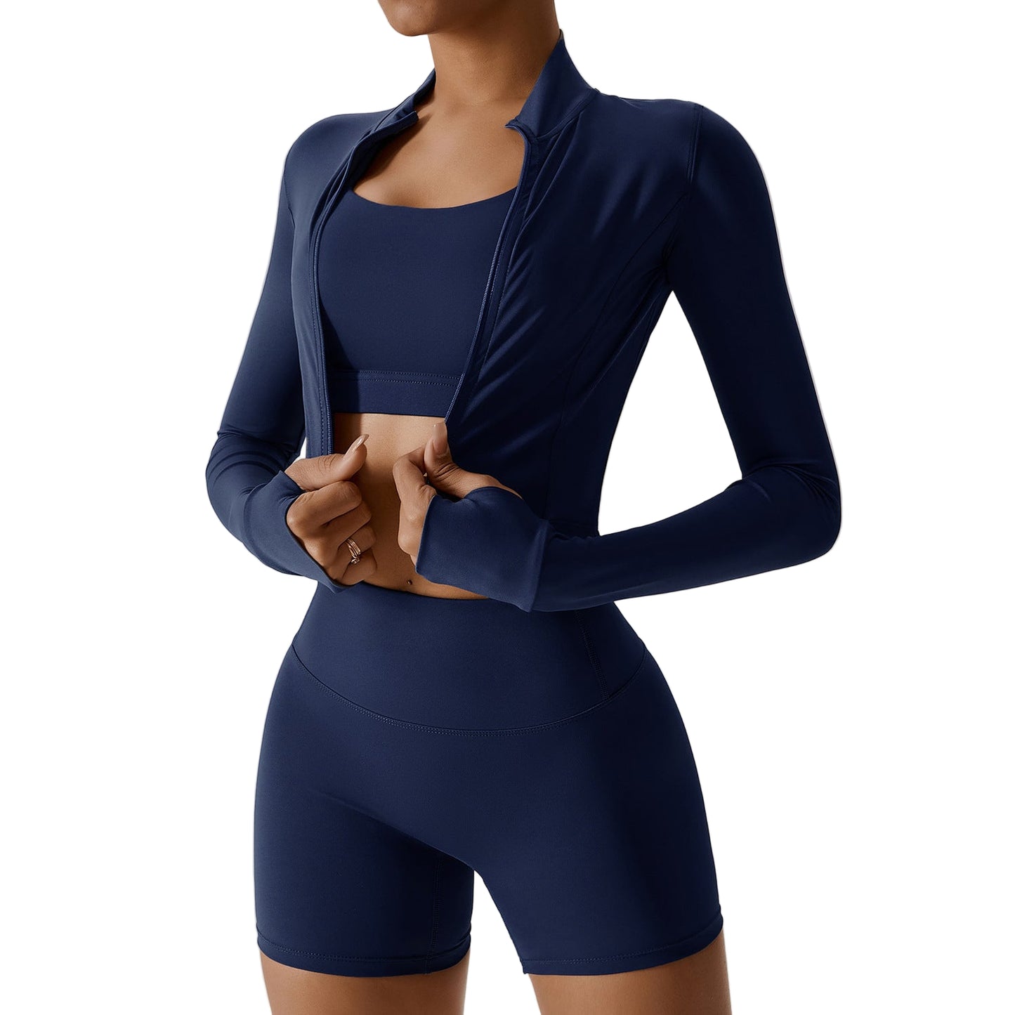 Women’s 3-Piece High-Waist Yoga Set – Nude Feel Fitness Outfit with Shockproof Bra