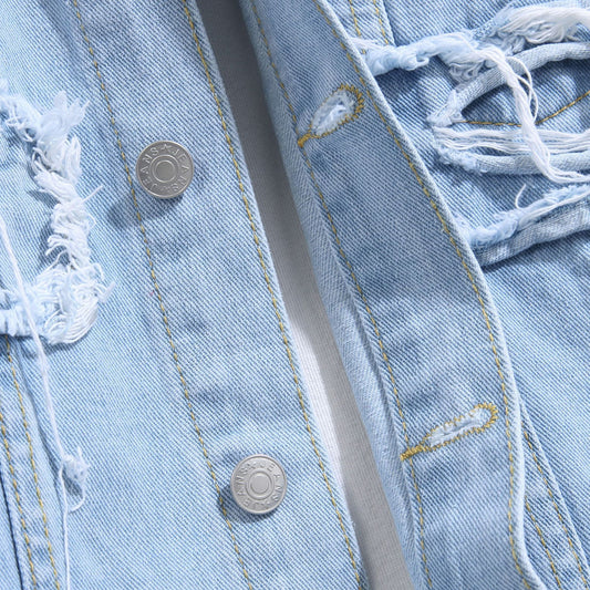 Men’s European & American Style Denim Coat – Spring & Autumn Jacket