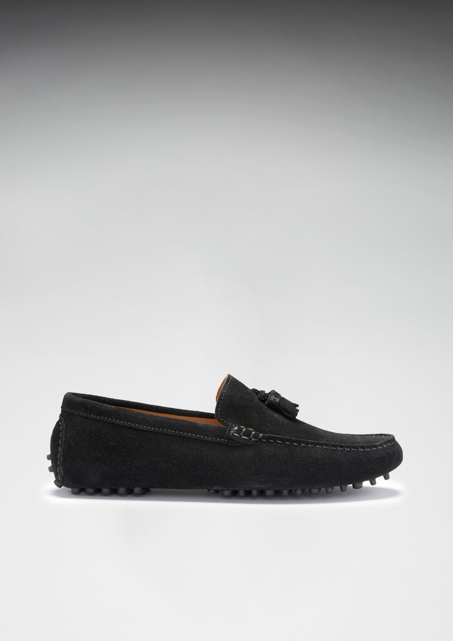 Tasselled Driving Loafers, black suede-4