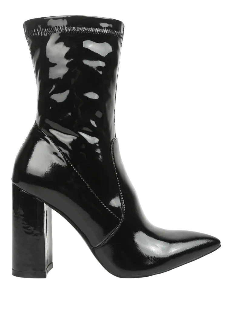 Pluto Block Heel Stiletto Ankle Boot-5