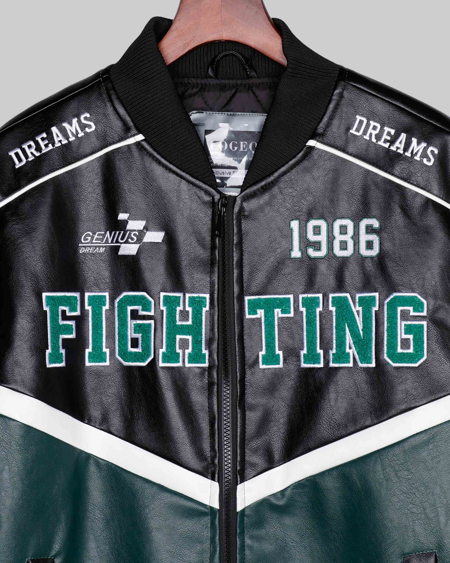 Baseballjacke mit geripptem Kragen