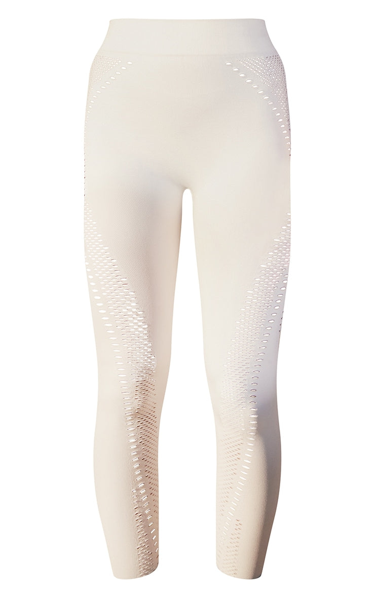 PLT SPORT – Nahtlose, zerrissene Sport-Leggings in Schwarz