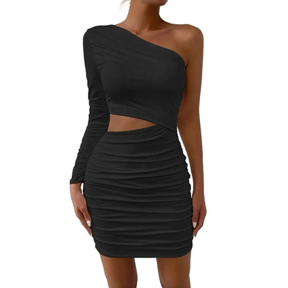 Sexy Cut-Out Irregular Hem Bodycon Dress for Women