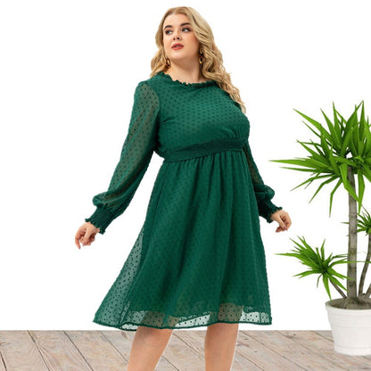 Women's Floral Cutout Chiffon Elegant Long Sleeve Fashion Dress