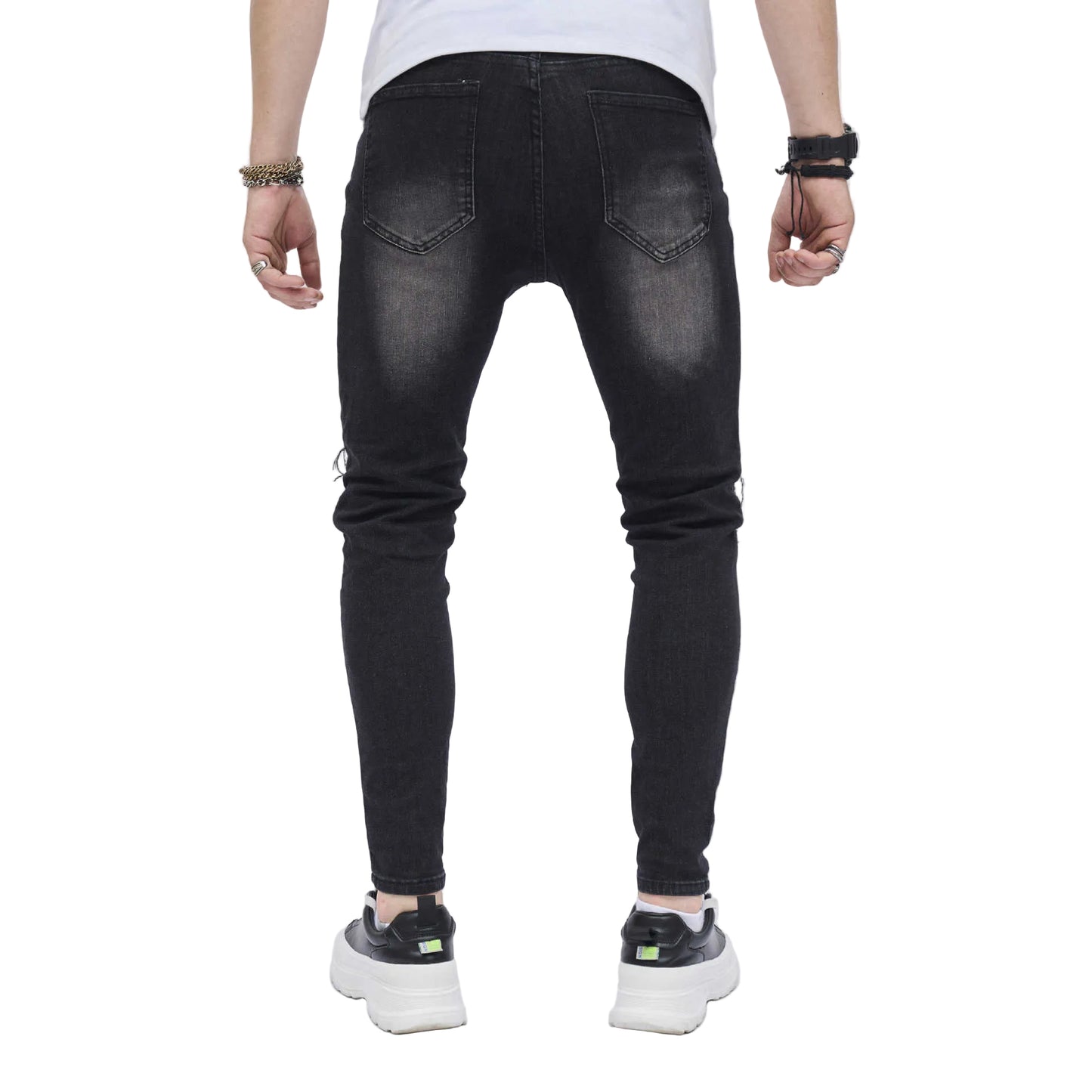 Men's Ripped Slim Stretch Jeans