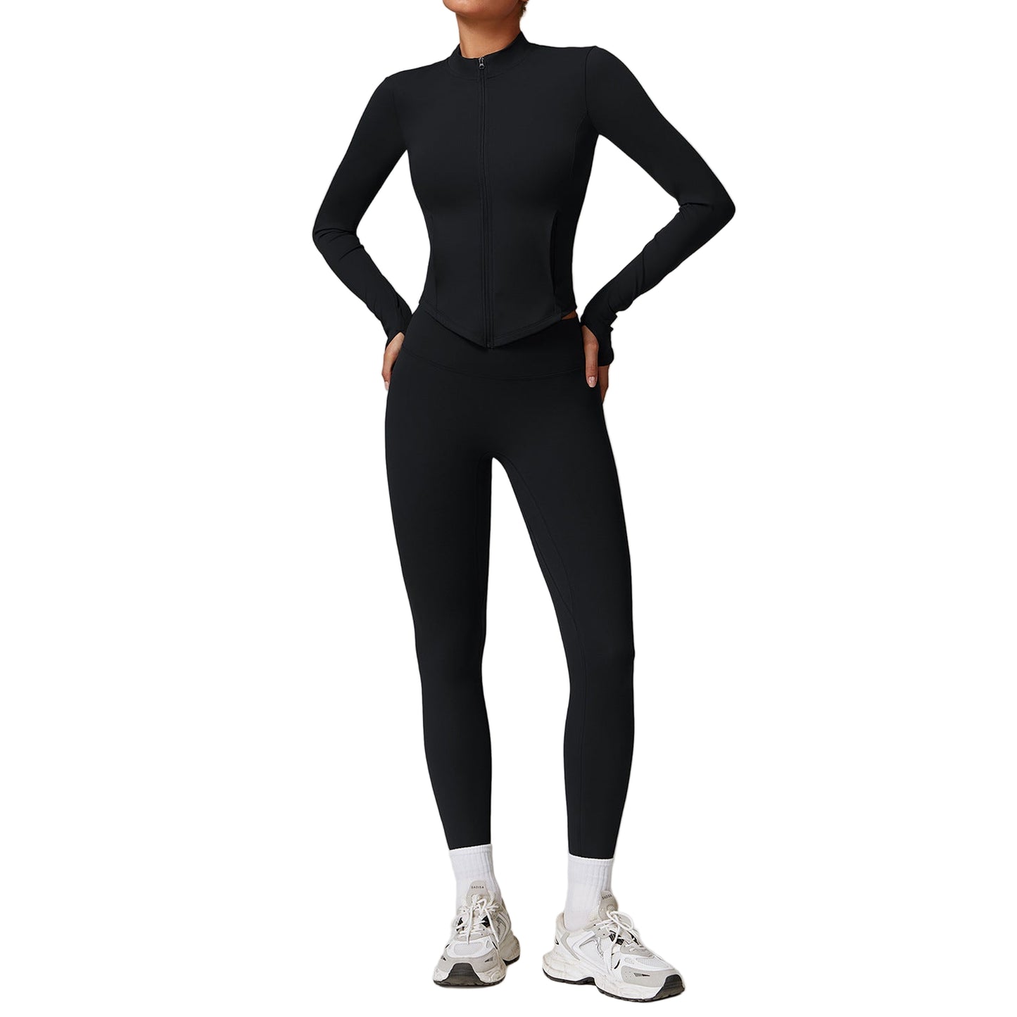 Women’s Fleece Yoga Set – High Waist Wide Leg Lounge & Fitness Outfit