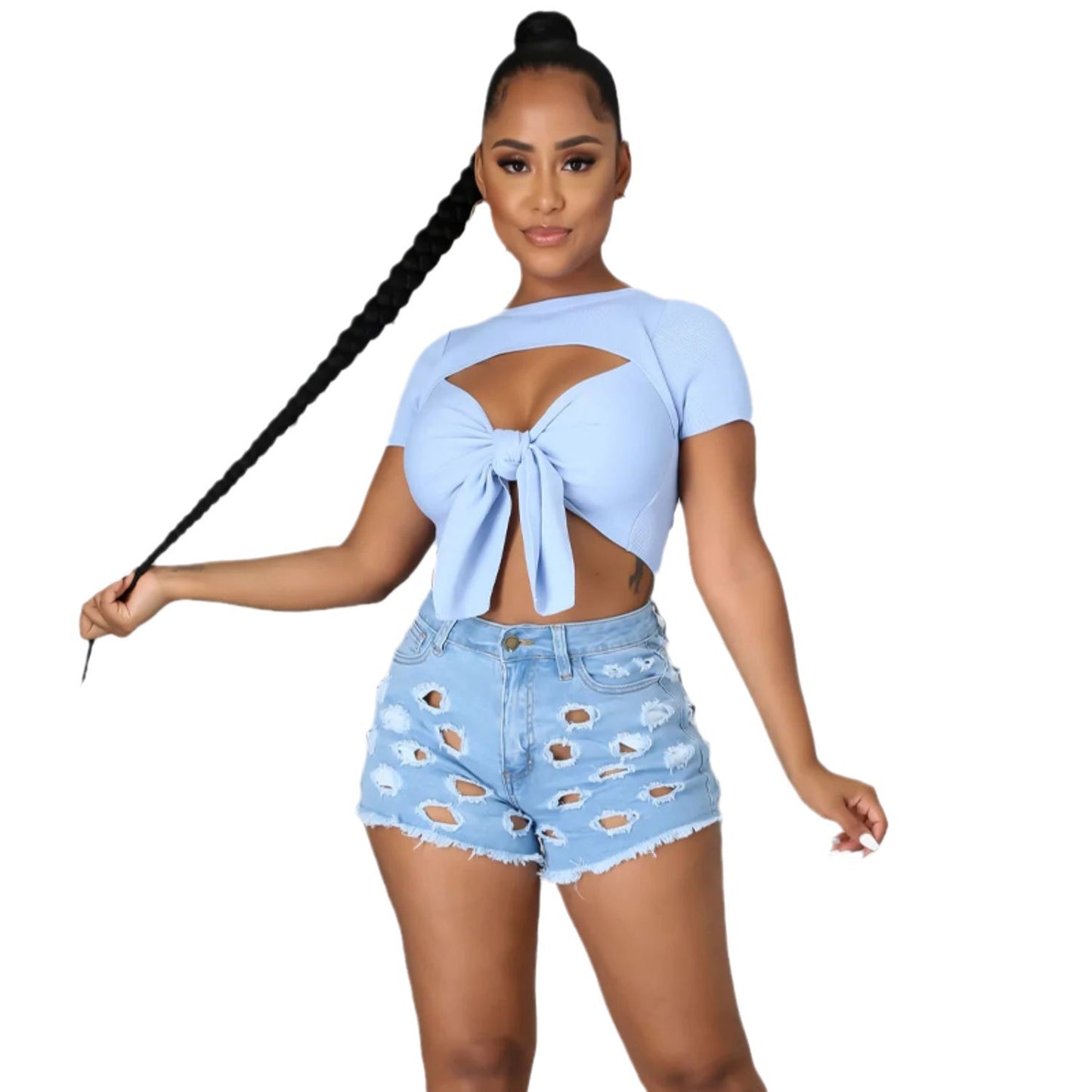 Women’s Mid-Rise High-Elasticity Casual Shorts