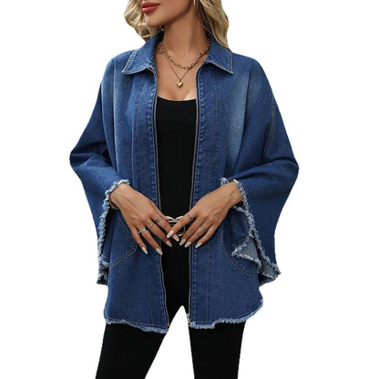 Women’s Fashion Loose Lapel Batwing-Sleeve Jacket Coat – Chic & Effortless Outerwear