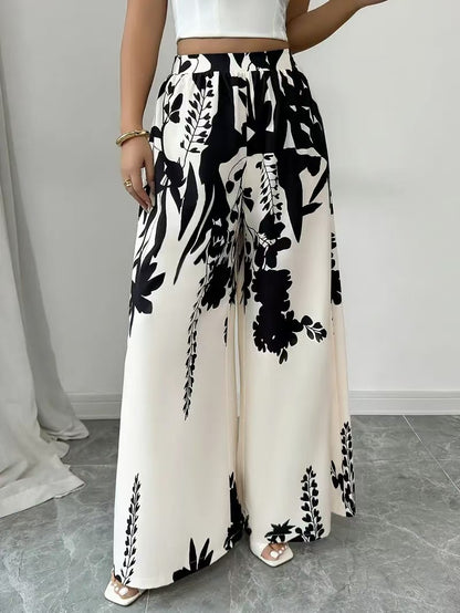 Women’s Casual Printed Pants – Lace-up Waist Slim Fit Summer Fashion