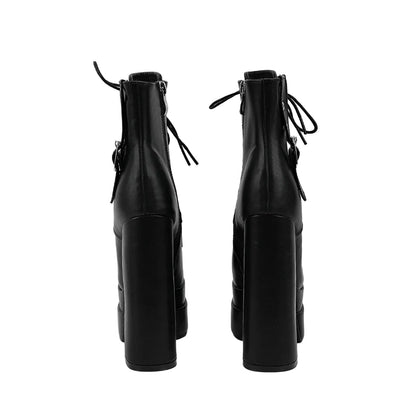 High Shaft Chunky Heel Square Toe Boots for Women