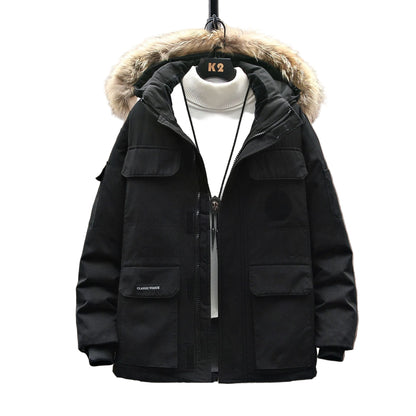 Men’s Tooling Parka – Tide Brand Couple Down Jacket with Oversized Utility Style