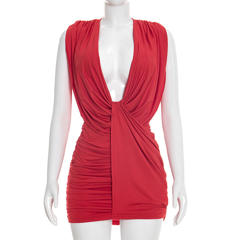 Chic Sleeveless Pleated Summer Midi Dress