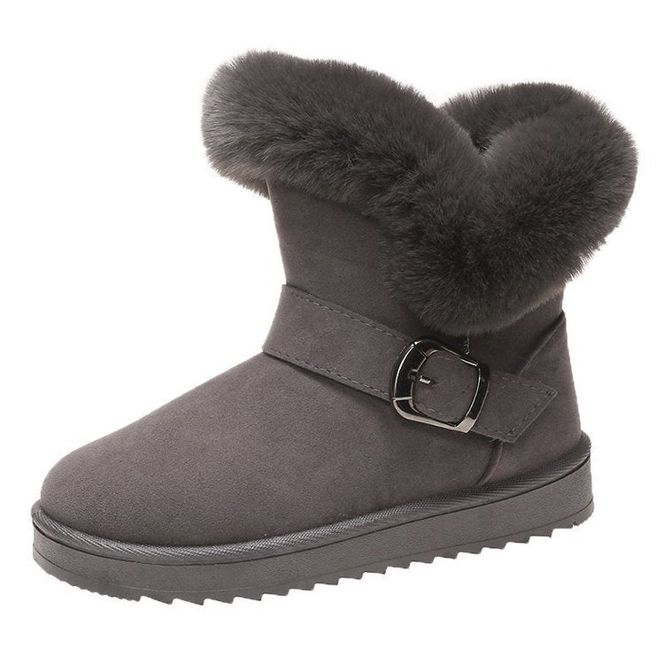 Women’s Platform Boots with Belt Buckle – Chunky High Heel Fashion Boots