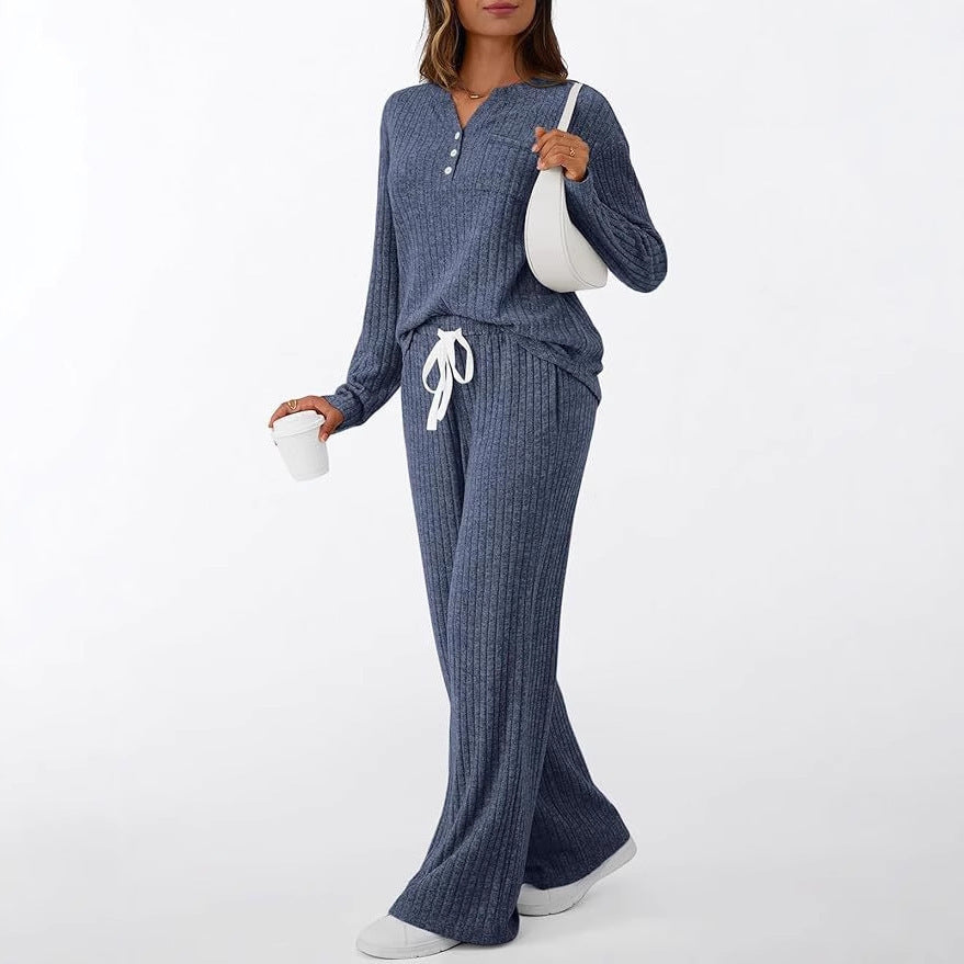 Women’s Two-Piece Lounge Set – Casual Outdoor Pajamas with Top & Pants