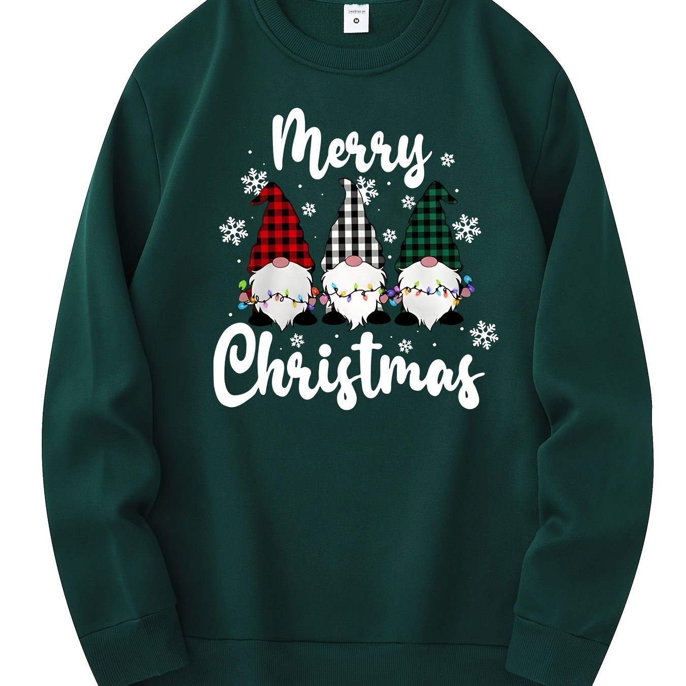 Men’s Christmas Gnome Graphic Sweatshirt – Olive Green