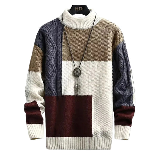 Men’s Half High Collar Thick Knit Sweater
