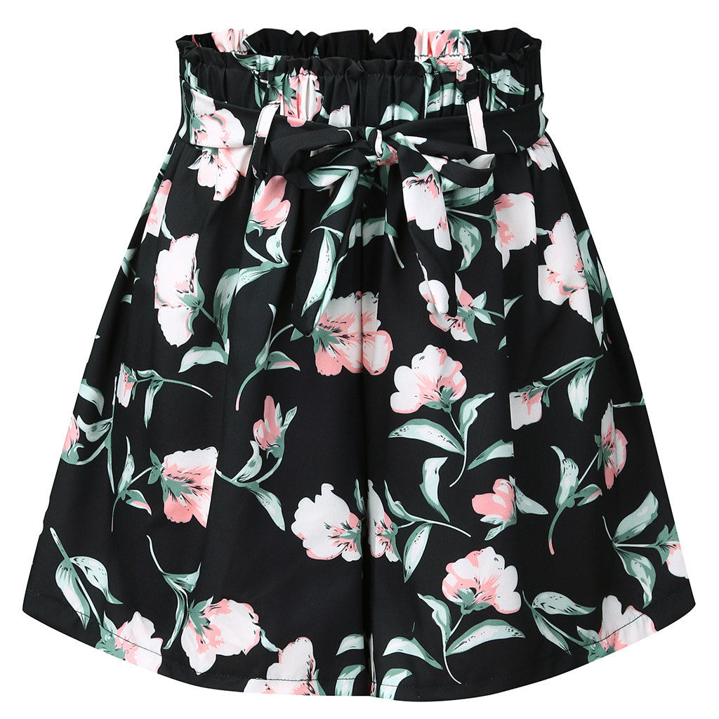Women's printed wide-leg shorts