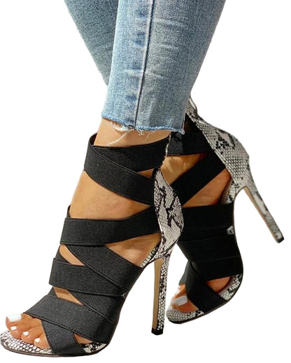 Women’s Sexy Snake Print High Heels – Bold Stiletto Pumps