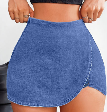 Slim-fit Denim Skirt Shorts For Women