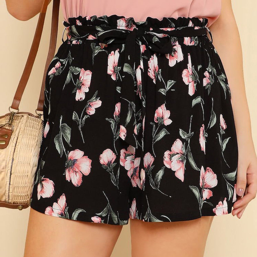 Women's printed wide-leg shorts