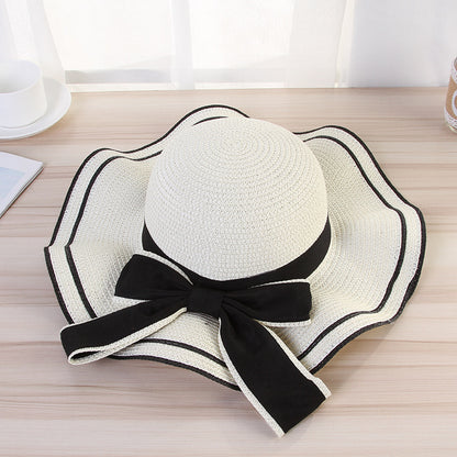 Summer Sun Straw Sunshade Panama  Fashion Bow Beach Hats
