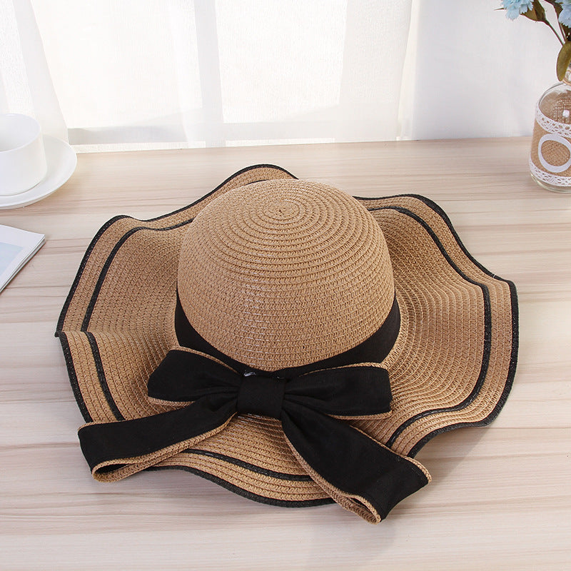 Summer Sun Straw Sunshade Panama  Fashion Bow Beach Hats